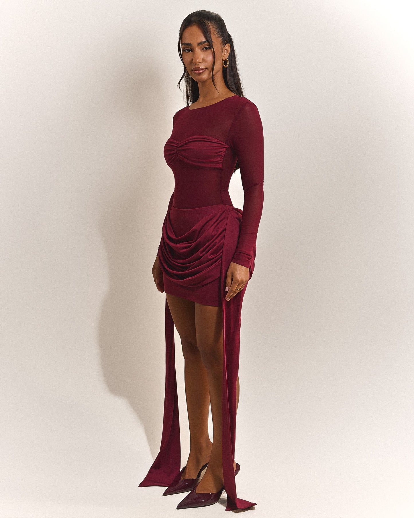 The Yara Mini Skirt in Wine