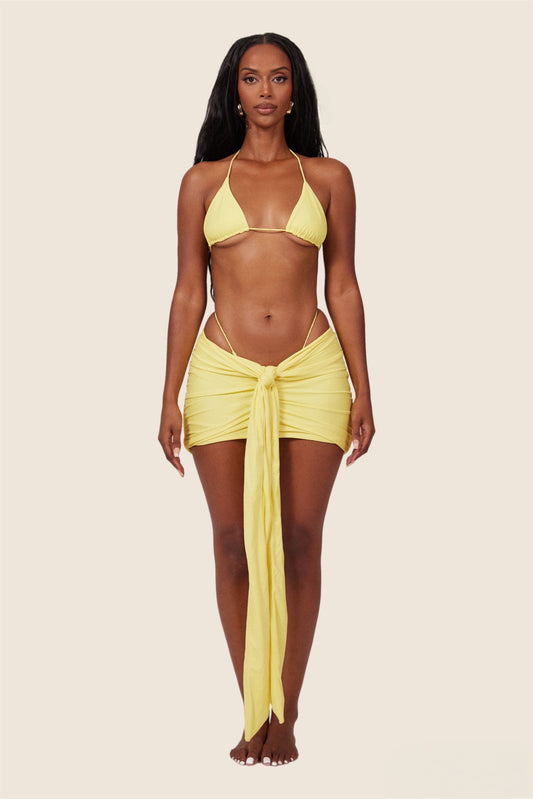 Tie Up Mini Skirt in Yellow