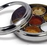 Stainless Steel Spice Box with Transparent Lid – Indian Masala Dabba Container for Kitchen, 7 Compartments with Spoon, Durable & Elegant Design