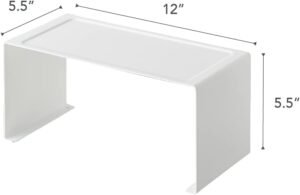 Stackable Kitchen Counter Shelf Organizer – Space Saving Metal Rack for Cabinets, Pantry & Countertops, Durable and Minimal Design, White - Image 2
