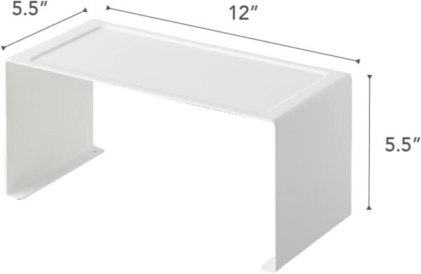Stackable Kitchen Counter Shelf Organizer – Space Saving Metal Rack for Cabinets, Pantry & Countertops, Durable and Minimal Design, White - Image 2