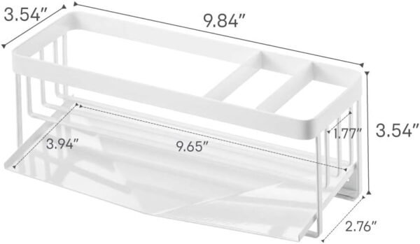 Self-Draining Sink Caddy Rack – Rust-Resistant Steel Sponge & Bottle Holder with Removable Tray - Image 7