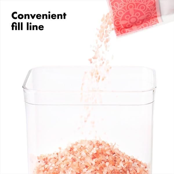 41LCqVUGy6L._AC_ Airtight Clear Rubber-Seal Food Storage Container – 1.6 L Transparent Plastic & Stainless-Steel Lid, Stackable & Pantry Organizer - Image 5