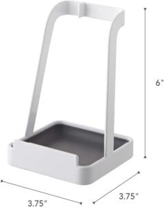 Stainless Steel Ladle & Lid Stand – Compact Utensil Holder for Kitchen Countertop, White Finish - Image 2