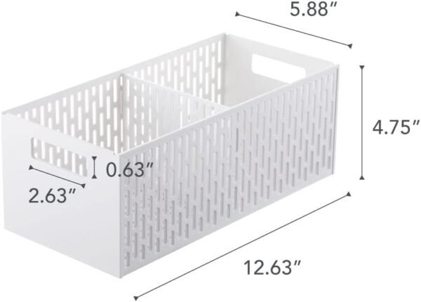 Stackable Fruit & Vegetable Storage Basket – One-Size White Plastic Basket Organizer for Kitchen Counters & Pantry - Image 2