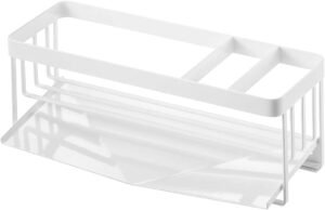 Self-Draining Sink Caddy Rack – Rust-Resistant Steel Sponge & Bottle Holder with Removable Tray