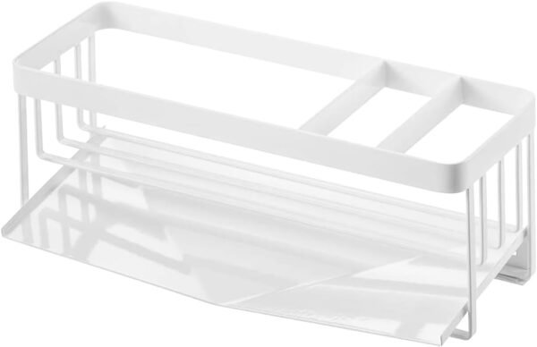 Self-Draining Sink Caddy Rack – Rust-Resistant Steel Sponge & Bottle Holder with Removable Tray - Image 1