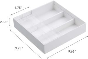 Adjustable Expandable Cutlery Drawer Tray with Sliding Divider – Fits Multiple Drawer Sizes, White - Image 2
