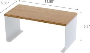 Wood-Top Stackable Kitchen Rack – Steel Frame with Wooden Shelf, White Finish - Image 2