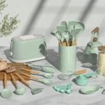 33-Piece Silicone Kitchen Utensil Set with Wooden Handles – Heat-Resistant, Non-Stick Safe Cooking Tools