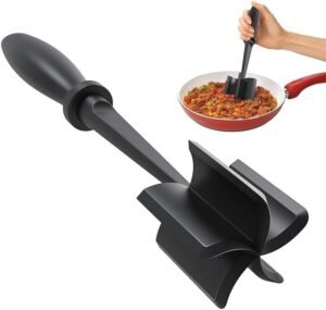 5-Blade Heat-Resistant Meat Chopper & Masher for Ground Beef – Non-Stick Safe Kitchen Tool