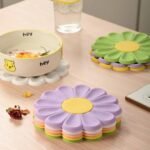 4PCS Colorful Flower Silicone Trivet & Coaster Set – Heat Resistant, Non-Slip Pot Holders & Table Mats for Hot Dishes, Pans & Drinks – Daisy Design (Purple, Green, Pink, Yellow) - Image 2