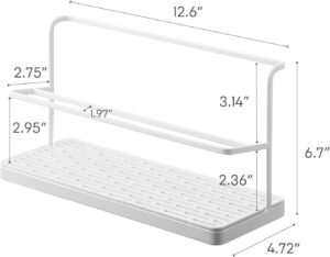Two-Tier Countertop Bottle Drying Rack with Drain Tray – Wide Jug & Bottle Stand for Kitchen Counter, Steel Finish - Image 2