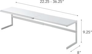 Expandable Kitchen Counter Shelf Organizer – Adjustable Width Rack for Cabinets, Pantry & Countertops, Durable White Steel - Image 3