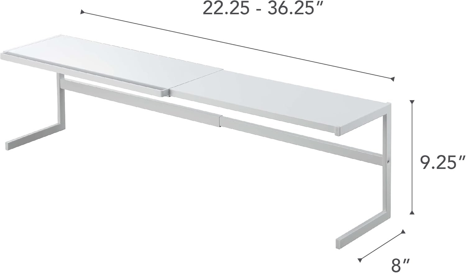 51XVWHNq1gL._AC_SL1500_ Expandable Kitchen Counter Shelf Organizer – Adjustable Width Rack for Cabinets, Pantry & Countertops, Durable White Steel - Image 3