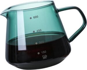 600ML Glass Coffee Dripper Pot – Heat-Resistant Espresso Maker with Stainless Steel Filter for Home, Café & Restaurants