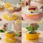 4PCS Colorful Flower Silicone Trivet & Coaster Set – Heat Resistant, Non-Slip Pot Holders & Table Mats for Hot Dishes, Pans & Drinks – Daisy Design (Purple, Green, Pink, Yellow) - Image 3