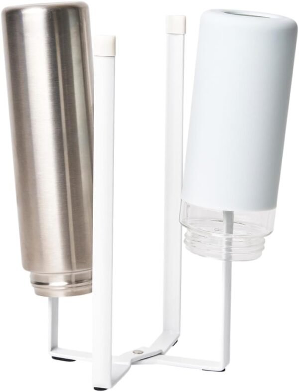Multi-Function Kitchen Stand – Compact Rack for Drying Bottles, Glasses & Bags, White Finish - Image 1