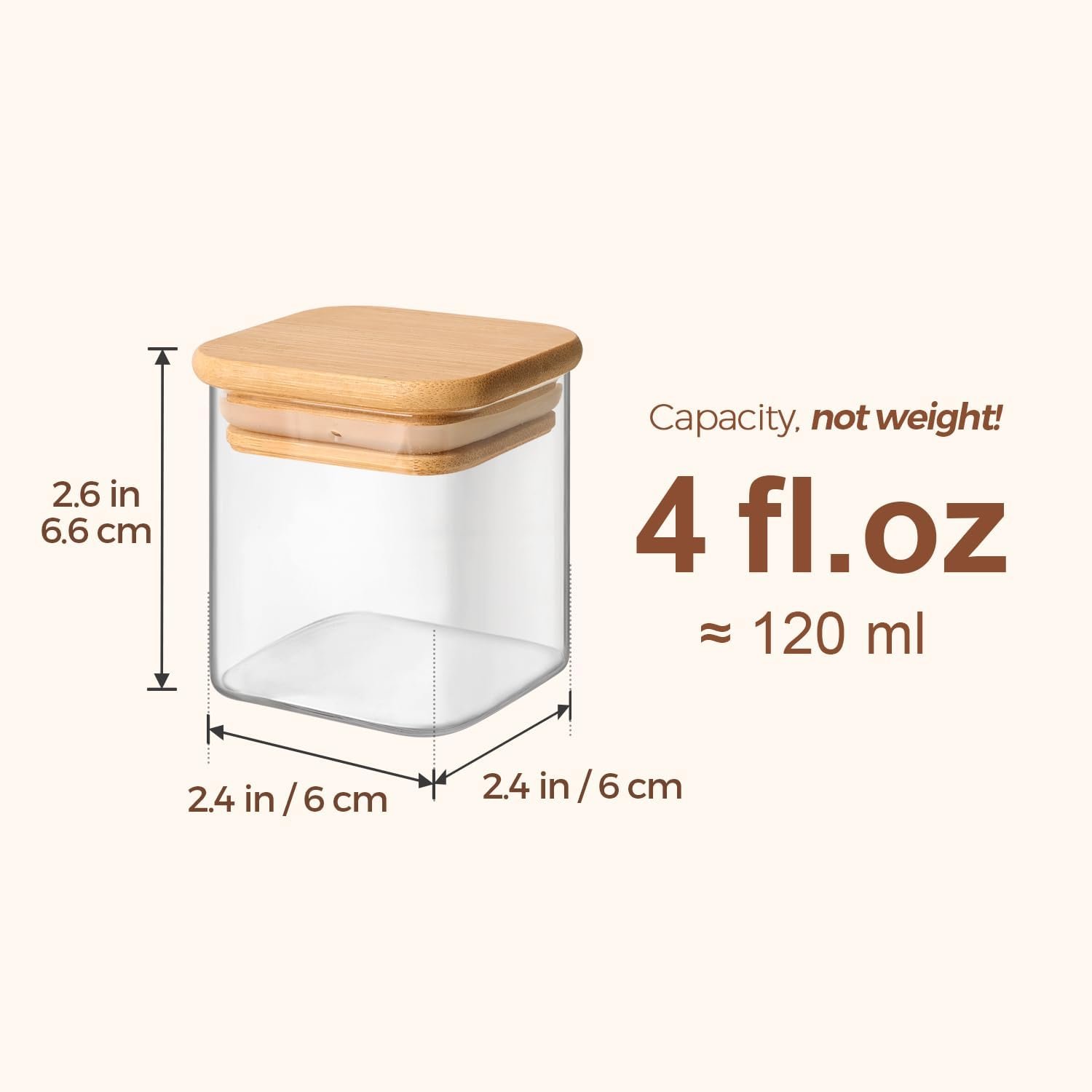 51rB6VGiuEL._AC_SL1500_ 12-Piece Glass Spice Jar Set with Bamboo Lids – Airtight Square Containers for Seasoning, Herbs & Pantry Organizing - Image 2