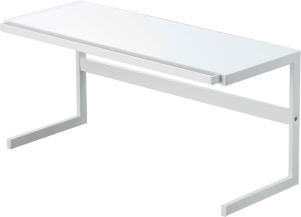 Expandable Kitchen Counter Shelf Organizer – Adjustable Width Rack for Cabinets, Pantry & Countertops, Durable White Steel - Image 2