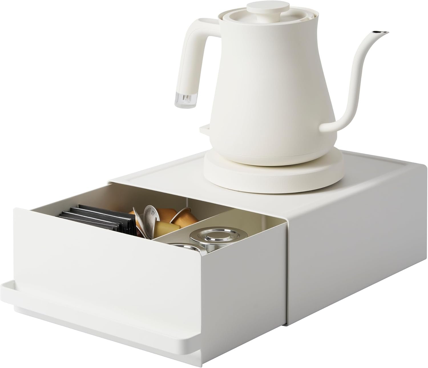 612PNmip1nL._AC_SL1500_ Under-Appliance Storage Rack with Drawers – Compact Counter Organizer in White Steel - Image 1
