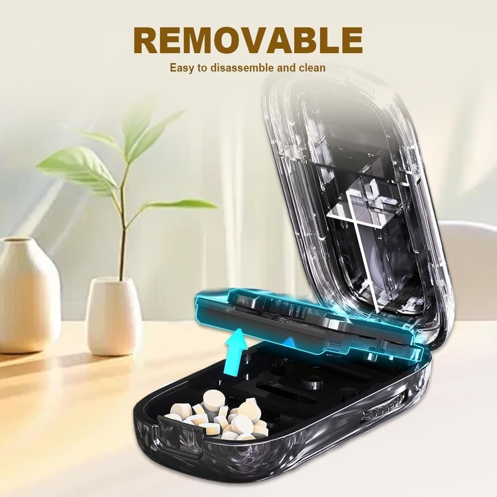 615QaGs35tL._AC_SL1000_ Portable Pill Cutter & Splitter – Compact Travel-Size Tablet/ Vitamin Cutter (Black) - Image 7