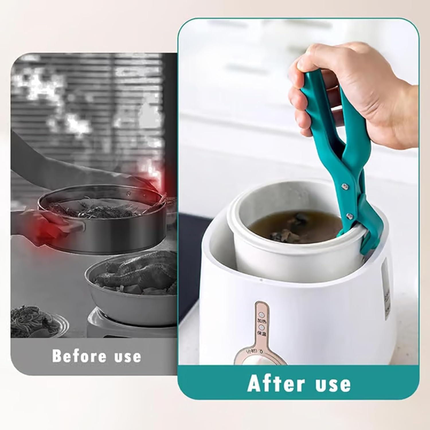 61D7Xr5Dn0L._AC_SL1500_ Silicone Anti-Scald Bowl Clip – Heat-Resistant Kitchen Gripper Tongs for Hot Dishes & Plates (Green + Red) - Image 3