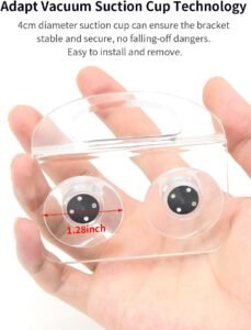 Clear Acrylic Dish Brush Holder – Vertical Sink Caddy with Suction Mount (2-Pack) - Image 3