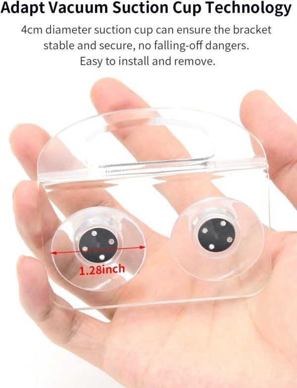 Clear Acrylic Dish Brush Holder – Vertical Sink Caddy with Suction Mount (2-Pack) - Image 3