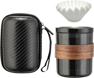 3-in-1 Portable Pour-Over Coffee Maker Set – Travel Friendly Hand Brew Kit for 1-2 People, Black - Image 4