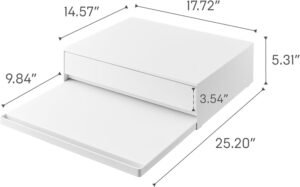 Adjustable Under-Appliance Drawer & Slide-Out Shelf Rack – 2-Way Kitchen Organizer, White Steel (Approx. 45 × 39.3-64 × 13.5 cm) - Image 2