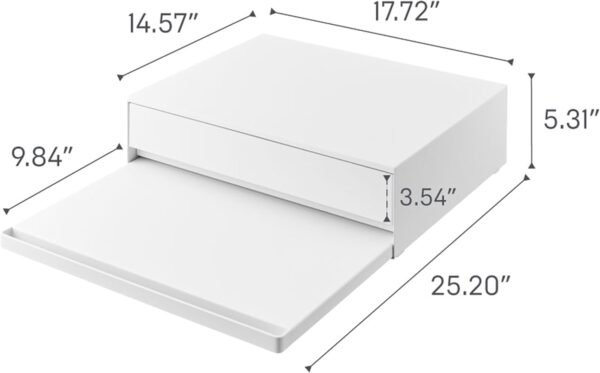 Adjustable Under-Appliance Drawer & Slide-Out Shelf Rack – 2-Way Kitchen Organizer, White Steel (Approx. 45 × 39.3-64 × 13.5 cm) - Image 2