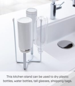 Multi-Function Kitchen Stand – Compact Rack for Drying Bottles, Glasses & Bags, White Finish - Image 7