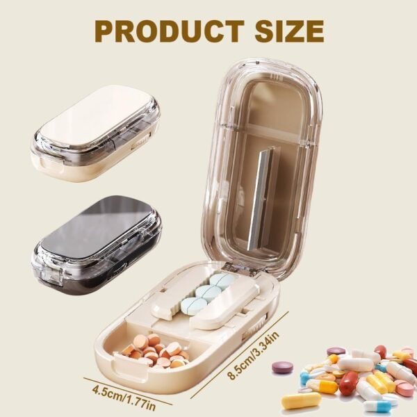 Portable Pill Cutter & Splitter – Compact Travel-Size Tablet/ Vitamin Cutter (Black) - Image 4