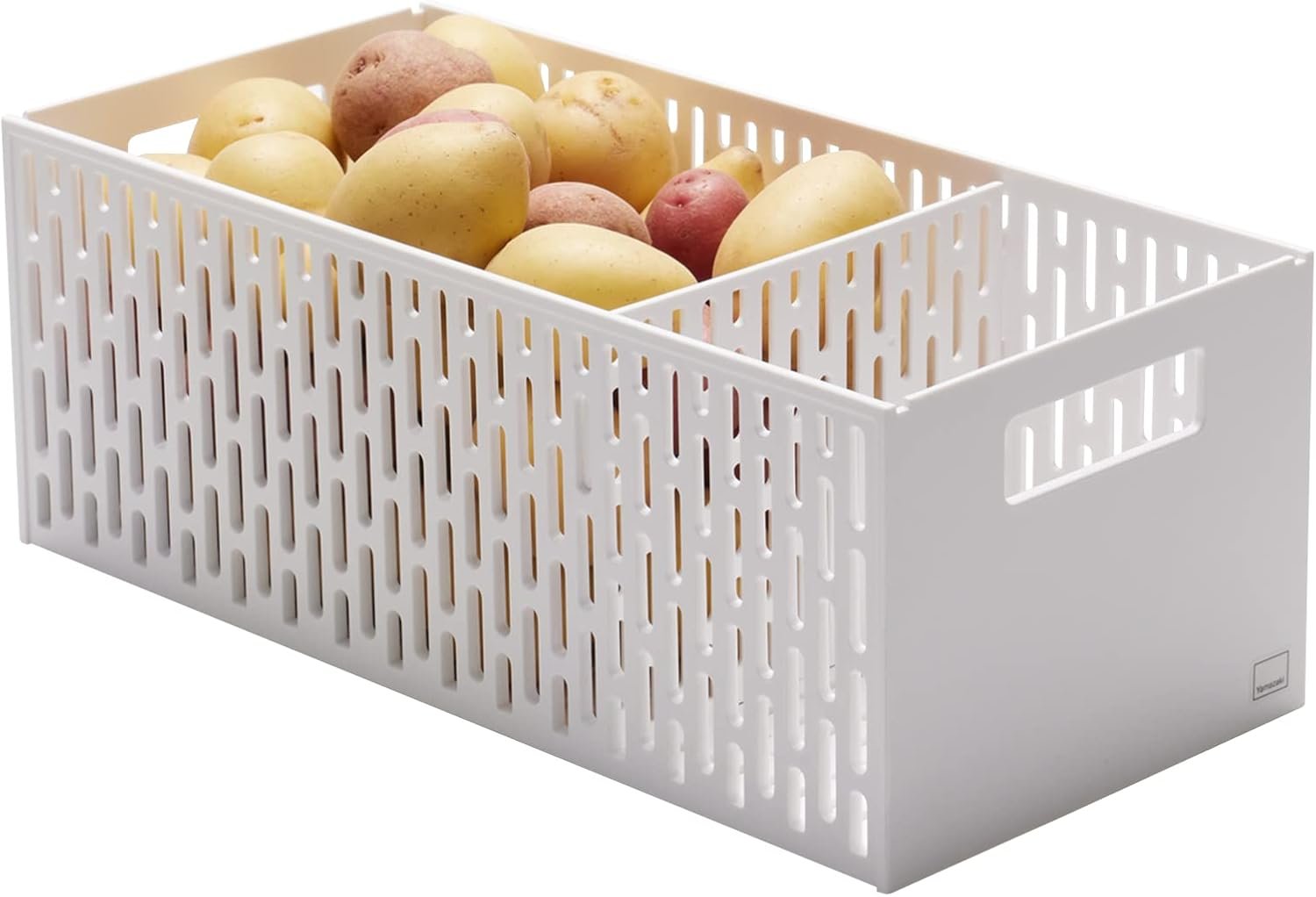 61a7wlqASKL._AC_SL1500_ Stackable Fruit & Vegetable Storage Basket – One-Size White Plastic Basket Organizer for Kitchen Counters & Pantry - Image 1