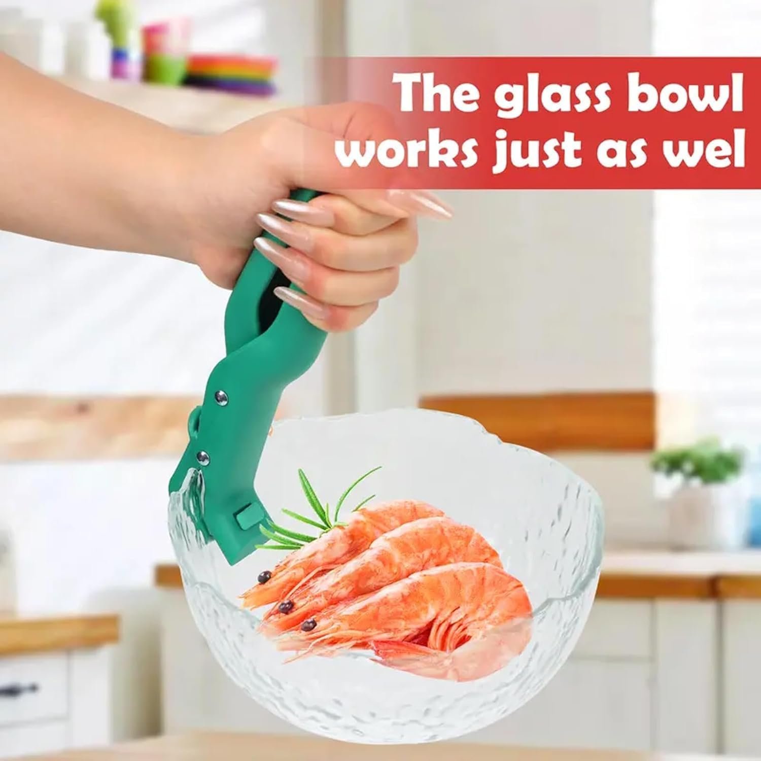 61bgBOEzNDL._AC_SL1500_ Silicone Anti-Scald Bowl Clip – Heat-Resistant Kitchen Gripper Tongs for Hot Dishes & Plates (Green + Red) - Image 2