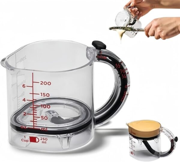 4-in-1 Adjustable Measuring Cup – Multi-Functional Measuring Tool with Scraper-Style Sealing Base, Space-Saving & Easy Clean Design for Cooking & Baking - Image 1
