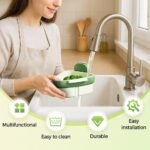Corner Sink Suction Cup Rack – Triangular Drain Basket with Food-Waste Catcher, Press-Lock Installation, 2026 Upgraded Green Kitchen Organizer - Image 6