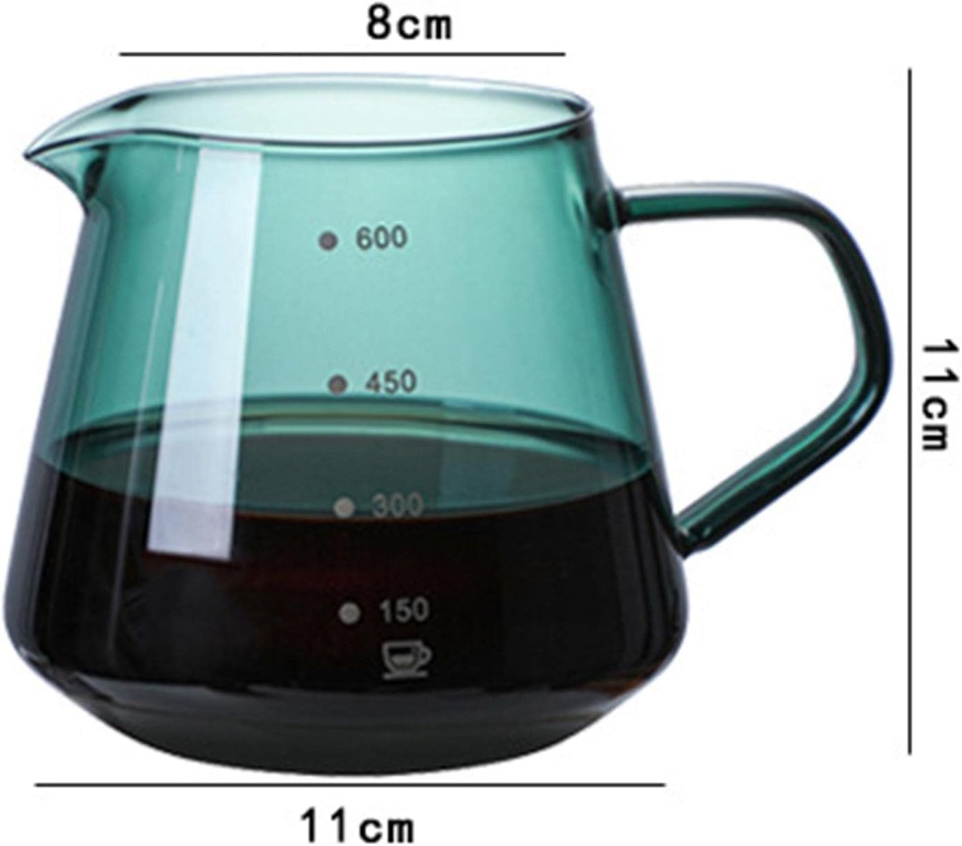 61pscRO8hCL._AC_SL1500_ 600ML Glass Coffee Dripper Pot – Heat-Resistant Espresso Maker with Stainless Steel Filter for Home, Café & Restaurants - Image 5