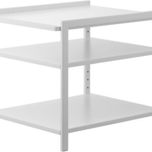 Height-Adjustable Under-Sink Storage Rack – 3-Tier White Steel Organizer with Hooks