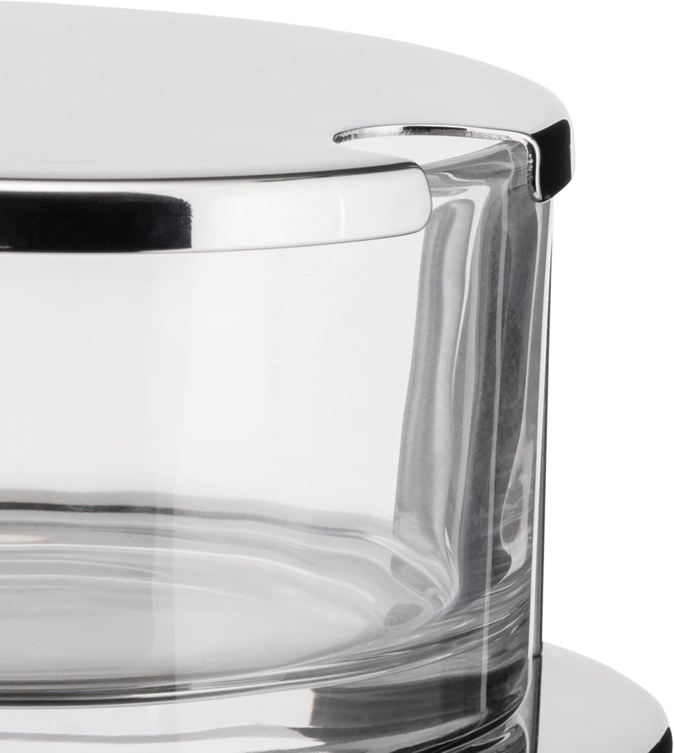 61usJJoCayL._AC_SL1500_ Premium Stainless-Steel & Glass Cheese Cellar – Elegant Tabletop Storage for Hard Cheeses, Silver Finish - Image 4