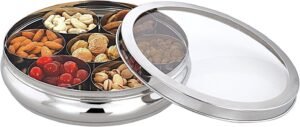 Stainless Steel Spice Box with Transparent Lid – Indian Masala Dabba Container for Kitchen, 7 Compartments with Spoon, Durable & Elegant Design - Image 6
