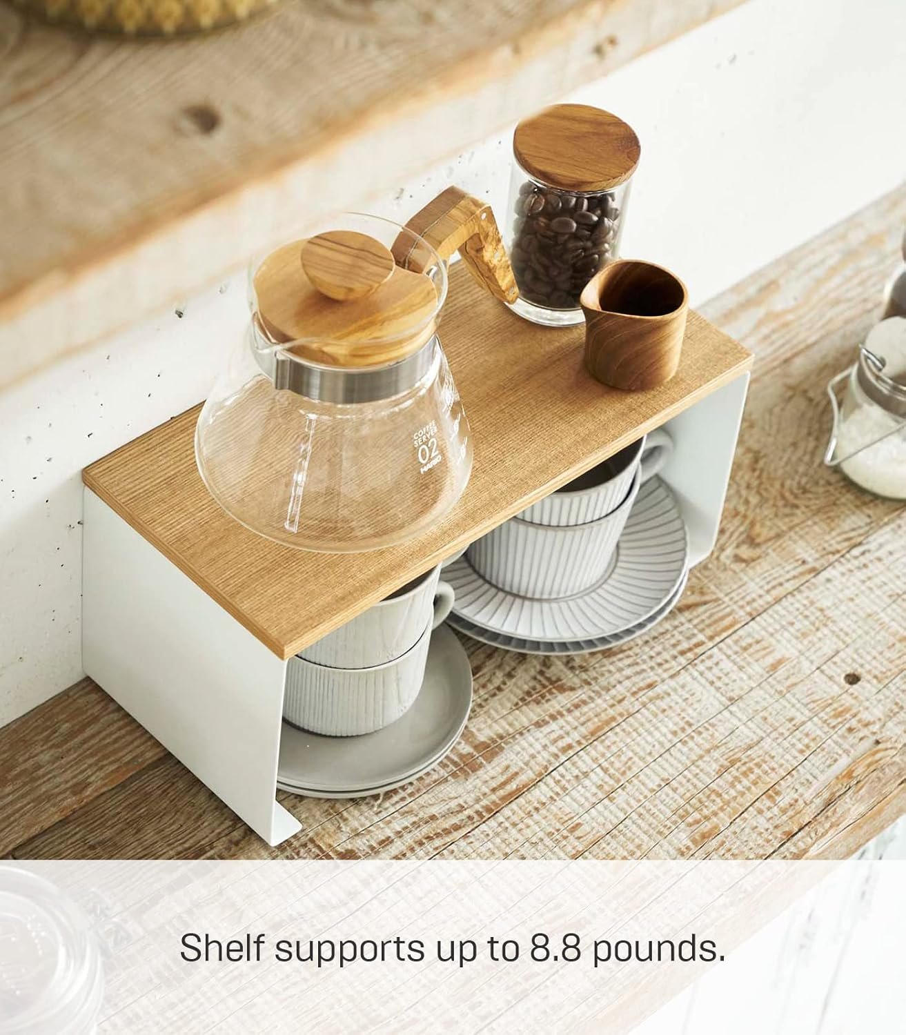 7116yACZYYL._AC_SL1500_ Wood-Top Stackable Kitchen Rack – Steel Frame with Wooden Shelf, White Finish - Image 7