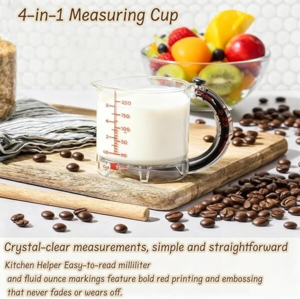 4-in-1 Adjustable Measuring Cup – Multi-Functional Measuring Tool with Scraper-Style Sealing Base, Space-Saving & Easy Clean Design for Cooking & Baking - Image 6