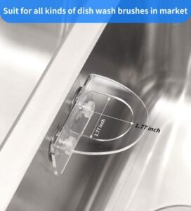 Clear Acrylic Dish Brush Holder – Vertical Sink Caddy with Suction Mount (2-Pack) - Image 7