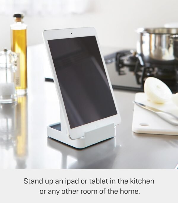Stainless Steel Ladle & Lid Stand – Compact Utensil Holder for Kitchen Countertop, White Finish - Image 4