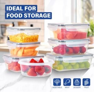24-Piece BPA-Free Clear Plastic Food Storage Container Set – Leak-Proof, Microwave, Freezer & Dishwasher Safe, Home Kitchen Organization - Image 8