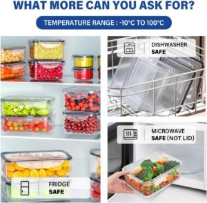 24-Piece BPA-Free Clear Plastic Food Storage Container Set – Leak-Proof, Microwave, Freezer & Dishwasher Safe, Home Kitchen Organization - Image 9