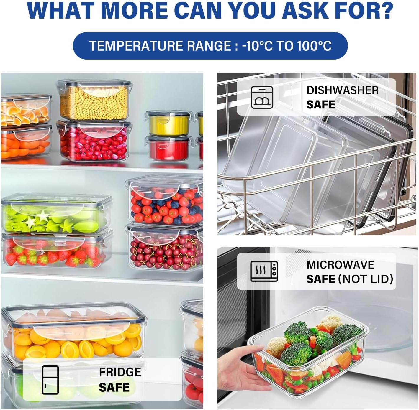 71859E0I09L._AC_SL1500_ 24-Piece BPA-Free Clear Plastic Food Storage Container Set – Leak-Proof, Microwave, Freezer & Dishwasher Safe, Home Kitchen Organization - Image 9