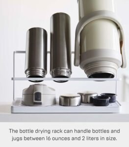 Two-Tier Countertop Bottle Drying Rack with Drain Tray – Wide Jug & Bottle Stand for Kitchen Counter, Steel Finish - Image 7
